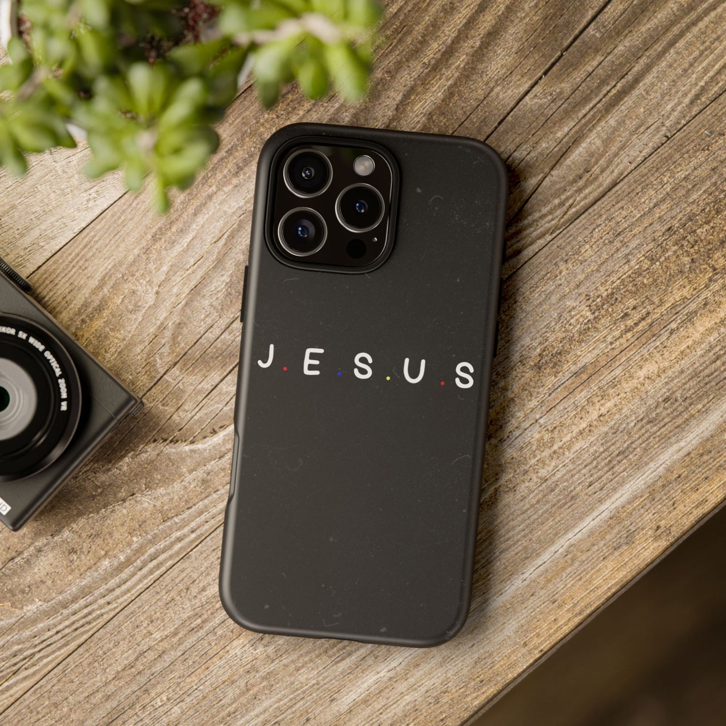 Jesus Typography Tough Phone Case — Minimal Black Christian Phone Cover