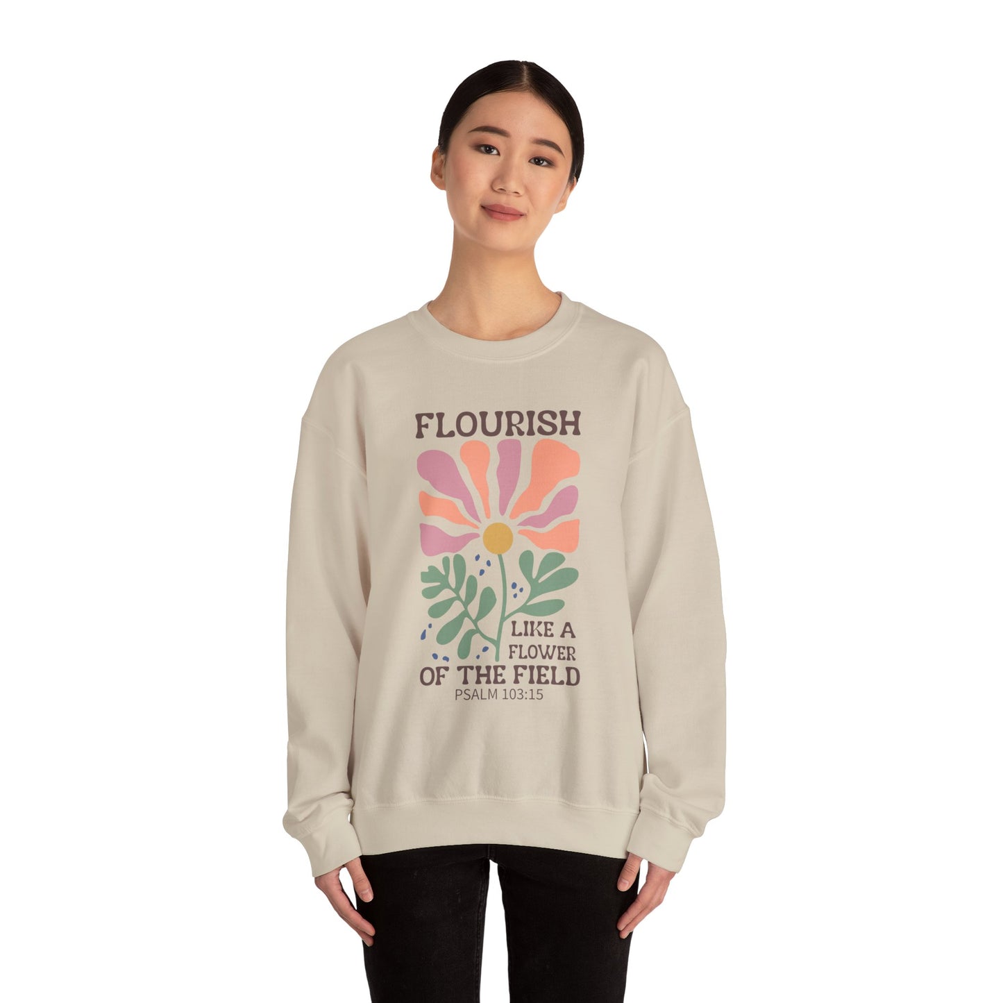 Flourish Floral Psalm Crewneck Sweatshirt