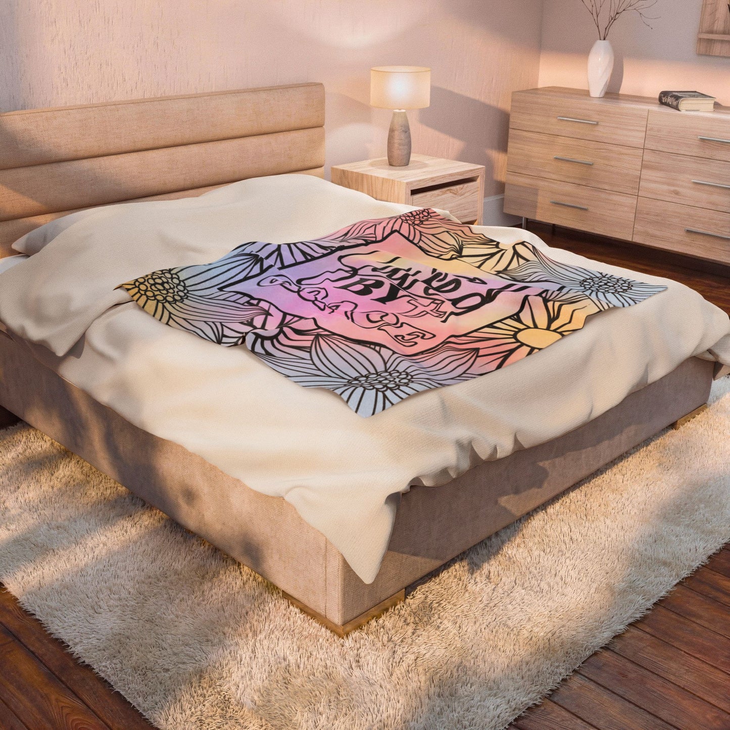 Velveteen Blanket — "Saved by Grace" Pastel Floral Christian Plush Throw