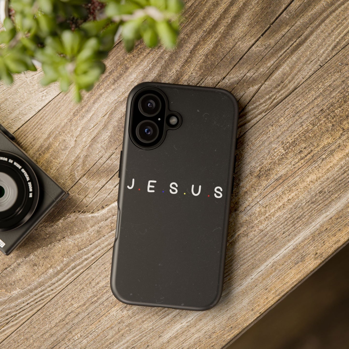 Jesus Typography Tough Phone Case — Minimal Black Christian Phone Cover