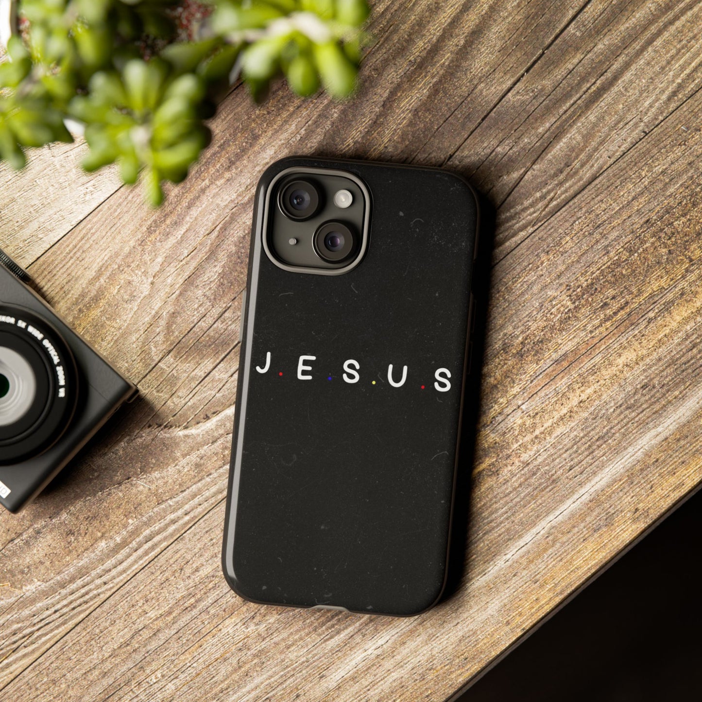 Jesus Typography Tough Phone Case — Minimal Black Christian Phone Cover
