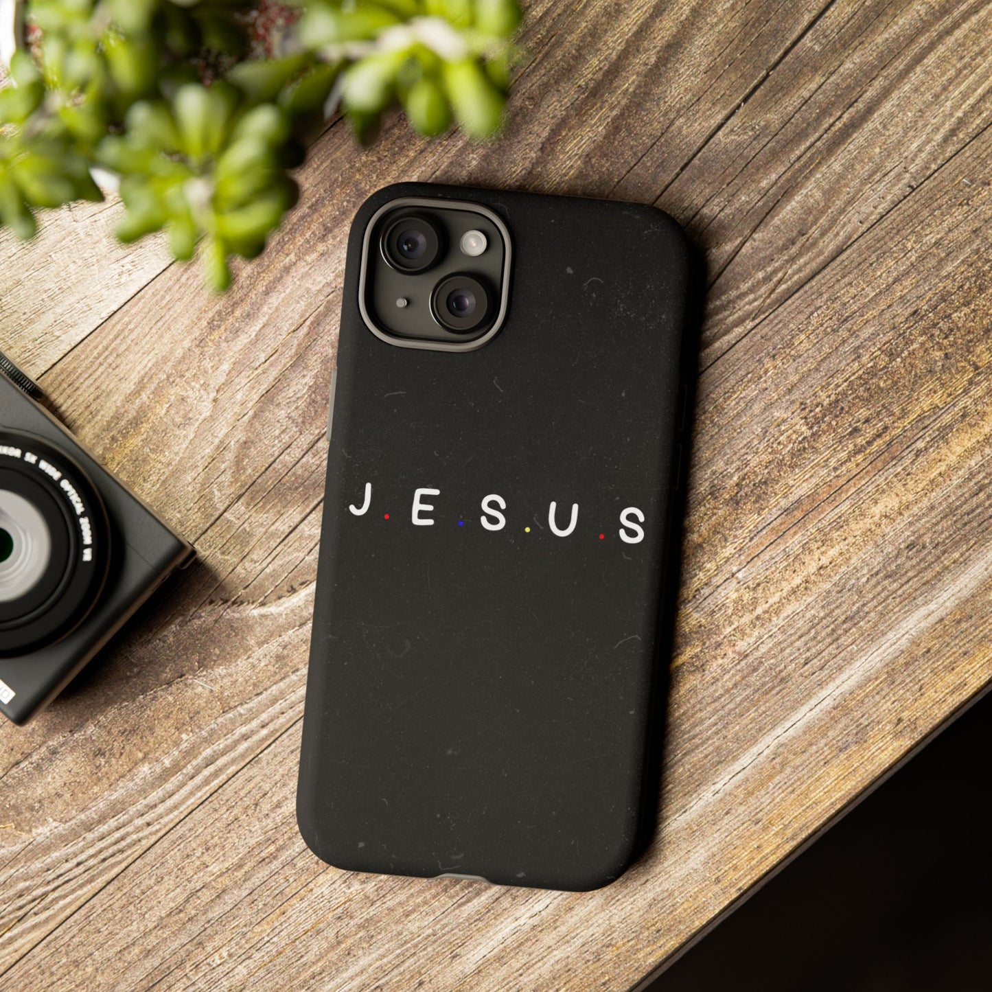 Jesus Typography Tough Phone Case — Minimal Black Christian Phone Cover