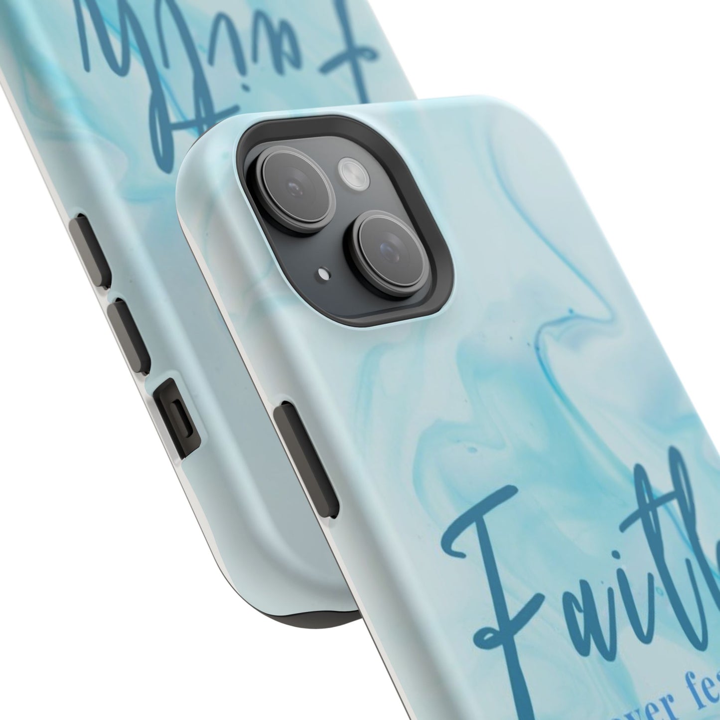 Faith Over Fear Magnetic Phone Case — Blue Marble Impact-Resistant Cover