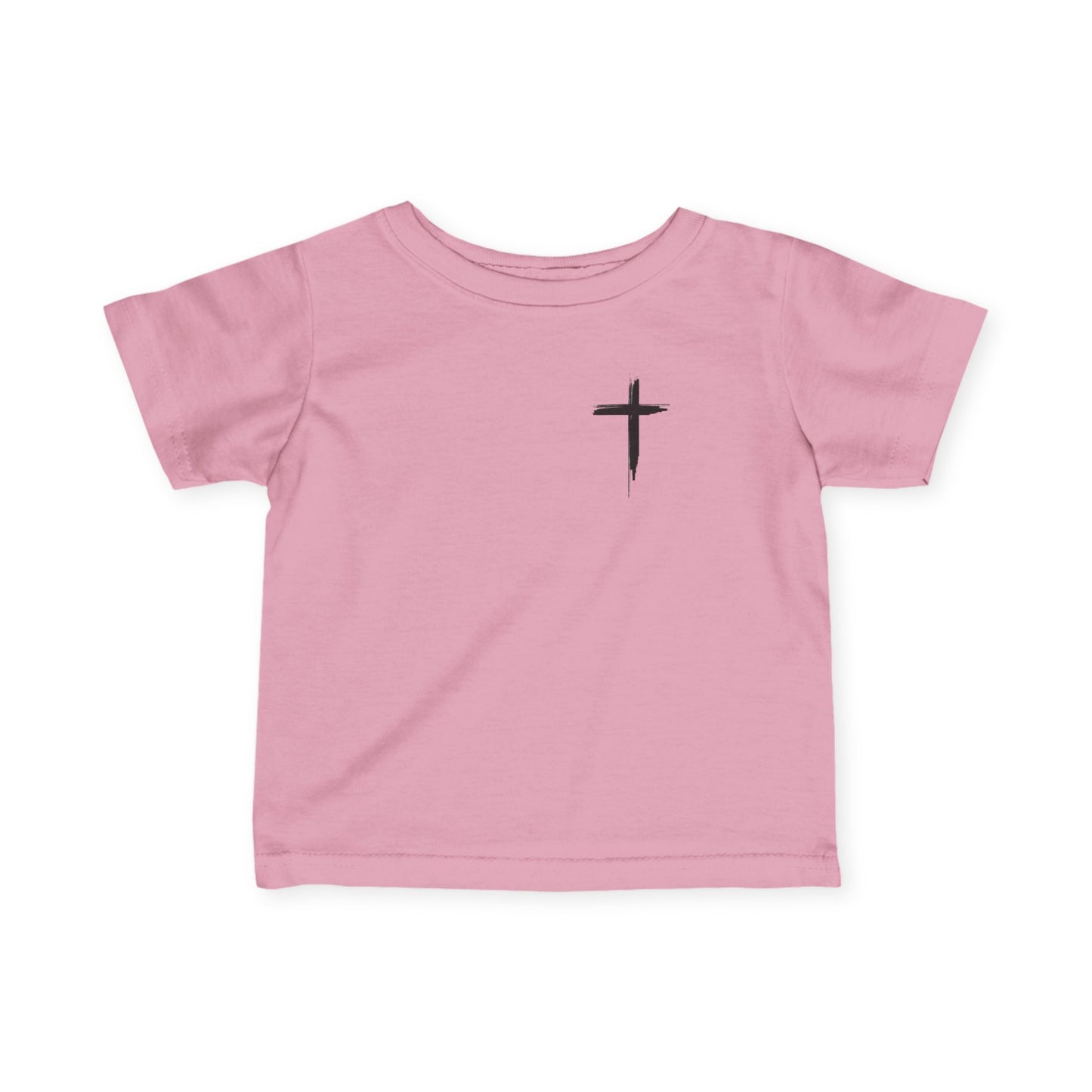 Infant Tee — Retro “Jesus Loves You” Baby T‑Shirt with Small Cross