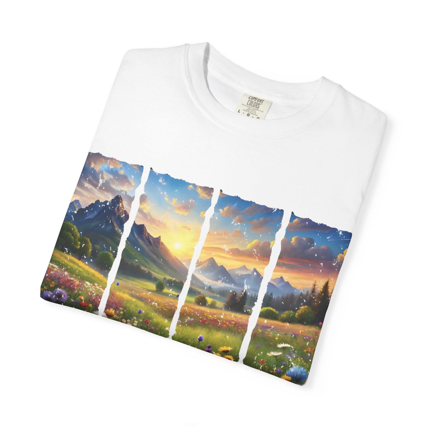 God Is Good All The Time T-Shirt — Scenic Mountain Sunrise Faith Tee