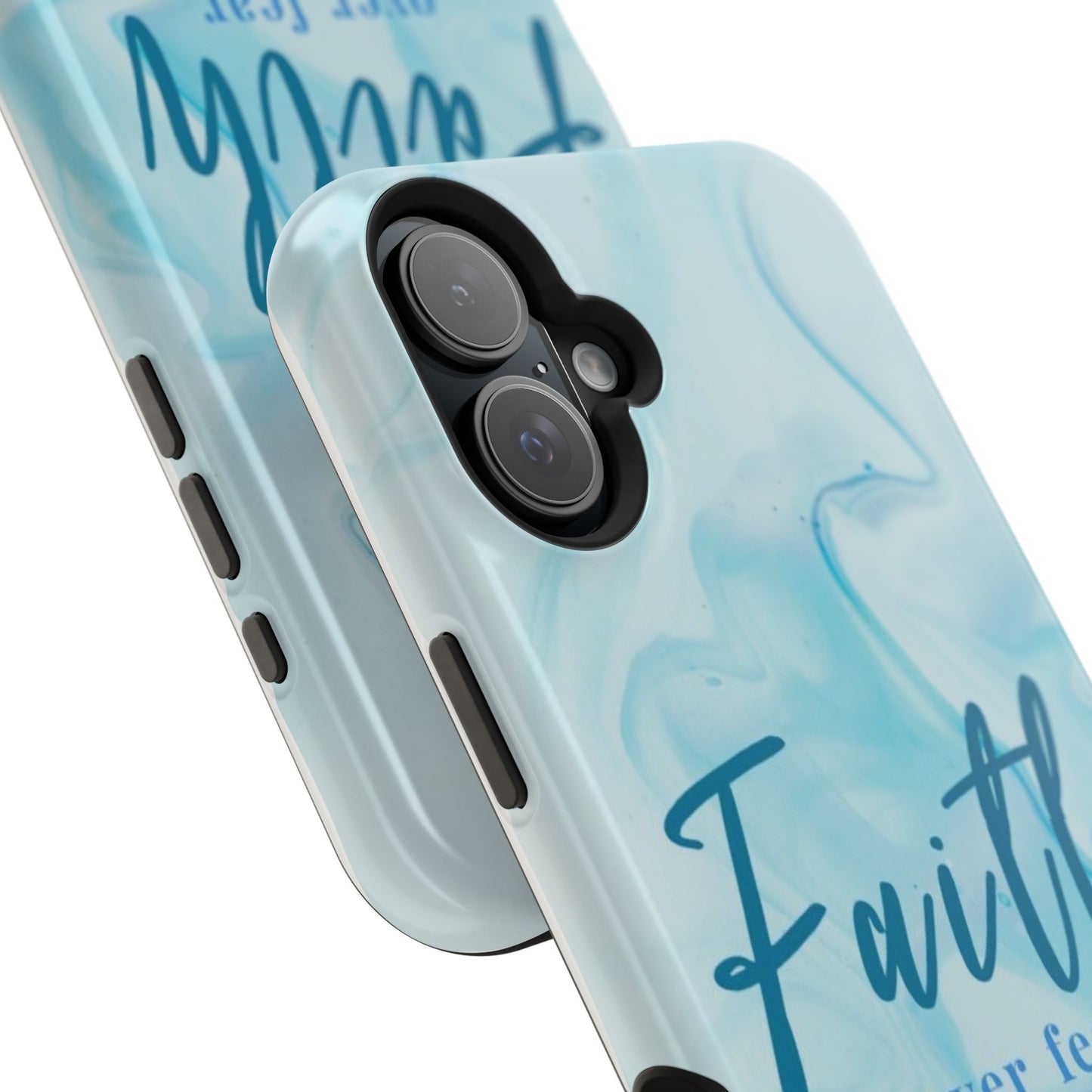 Faith Over Fear Magnetic Phone Case — Blue Marble Impact-Resistant Cover