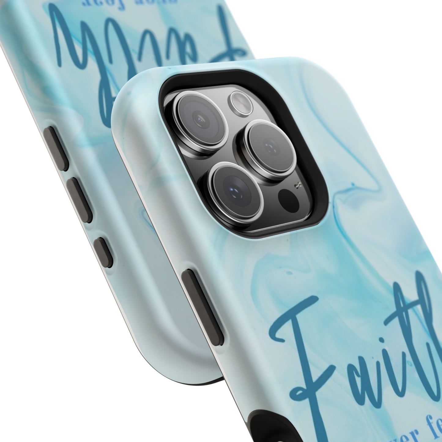 Faith Over Fear Magnetic Phone Case — Blue Marble Impact-Resistant Cover