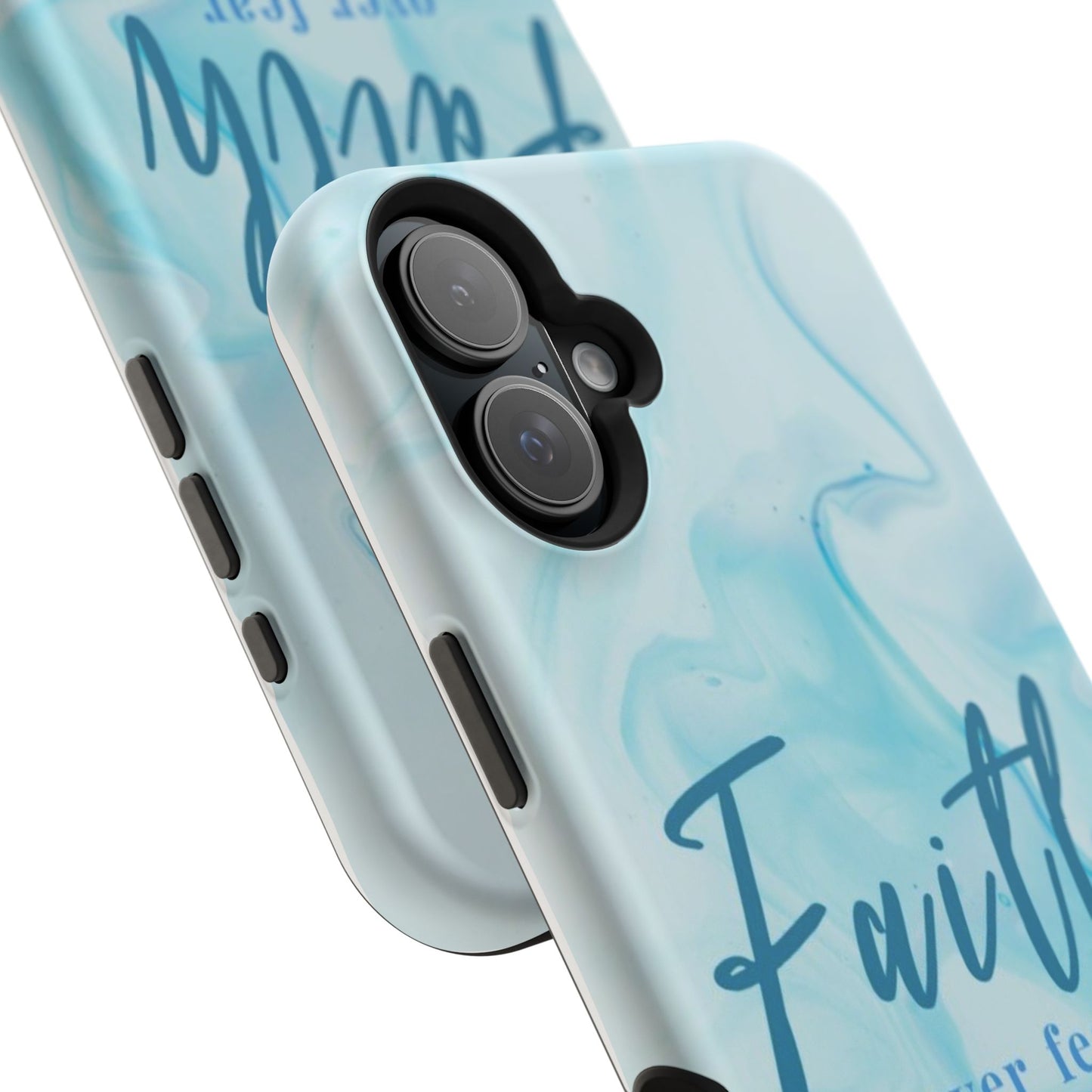 Faith Over Fear Magnetic Phone Case — Blue Marble Impact-Resistant Cover