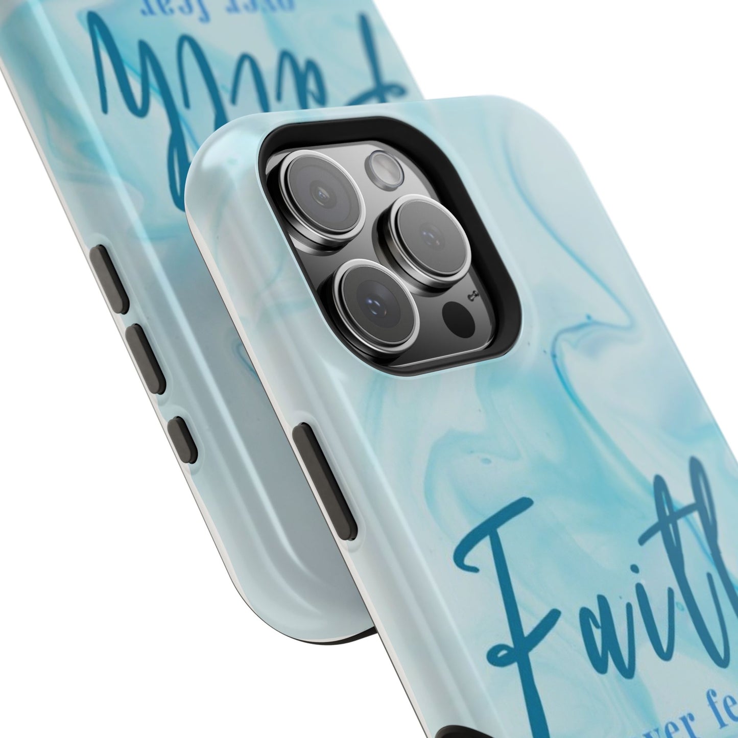 Faith Over Fear Magnetic Phone Case — Blue Marble Impact-Resistant Cover