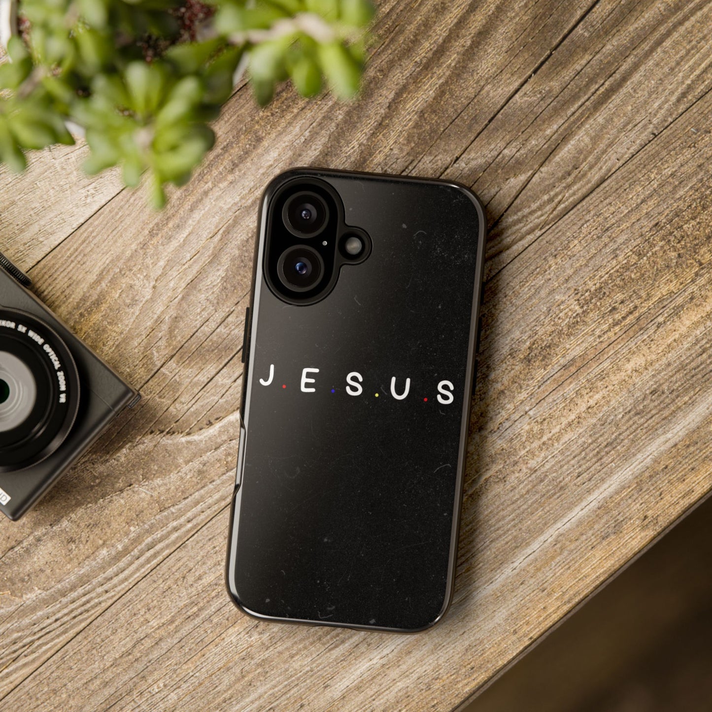 Jesus Typography Tough Phone Case — Minimal Black Christian Phone Cover