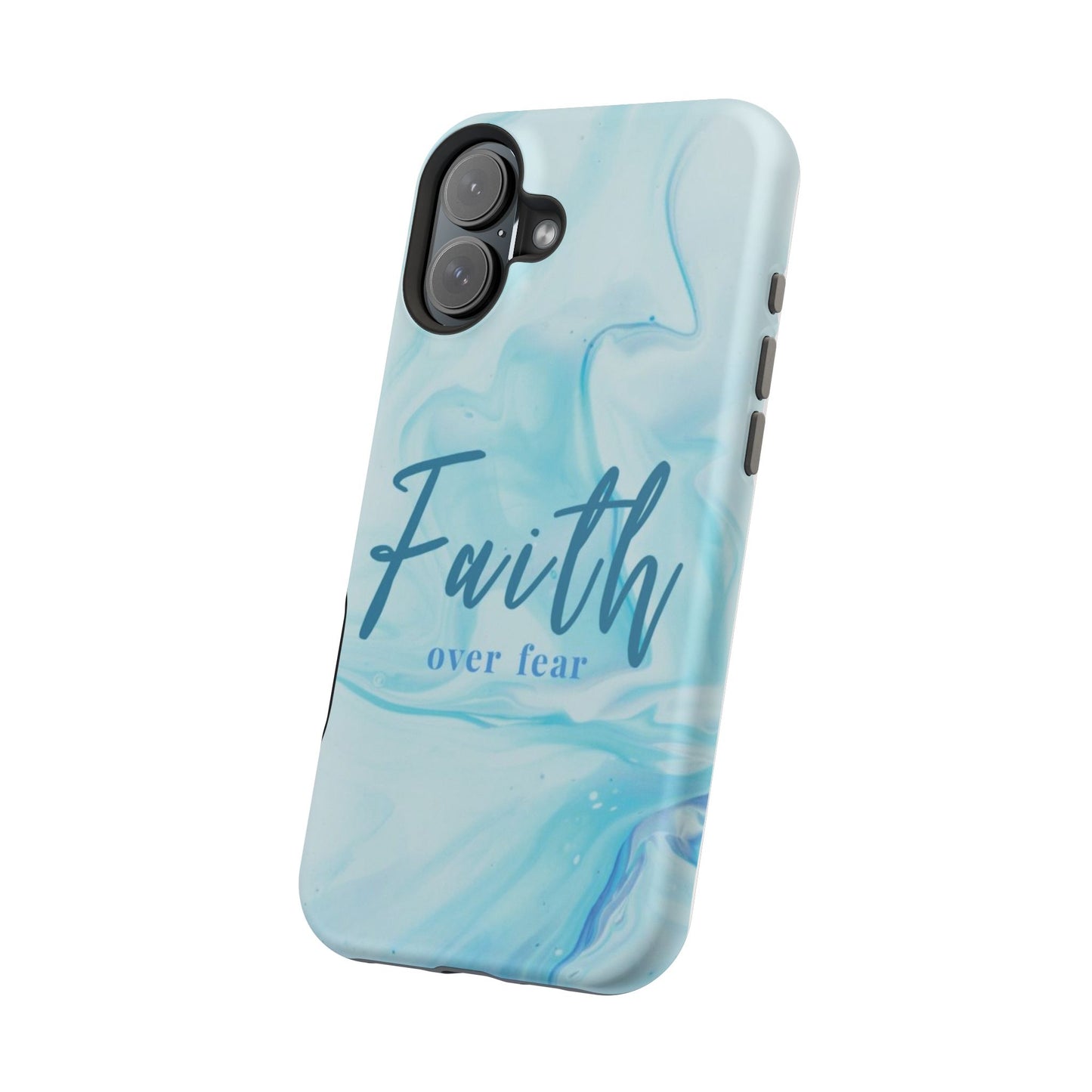 Faith Over Fear Magnetic Phone Case — Blue Marble Impact-Resistant Cover