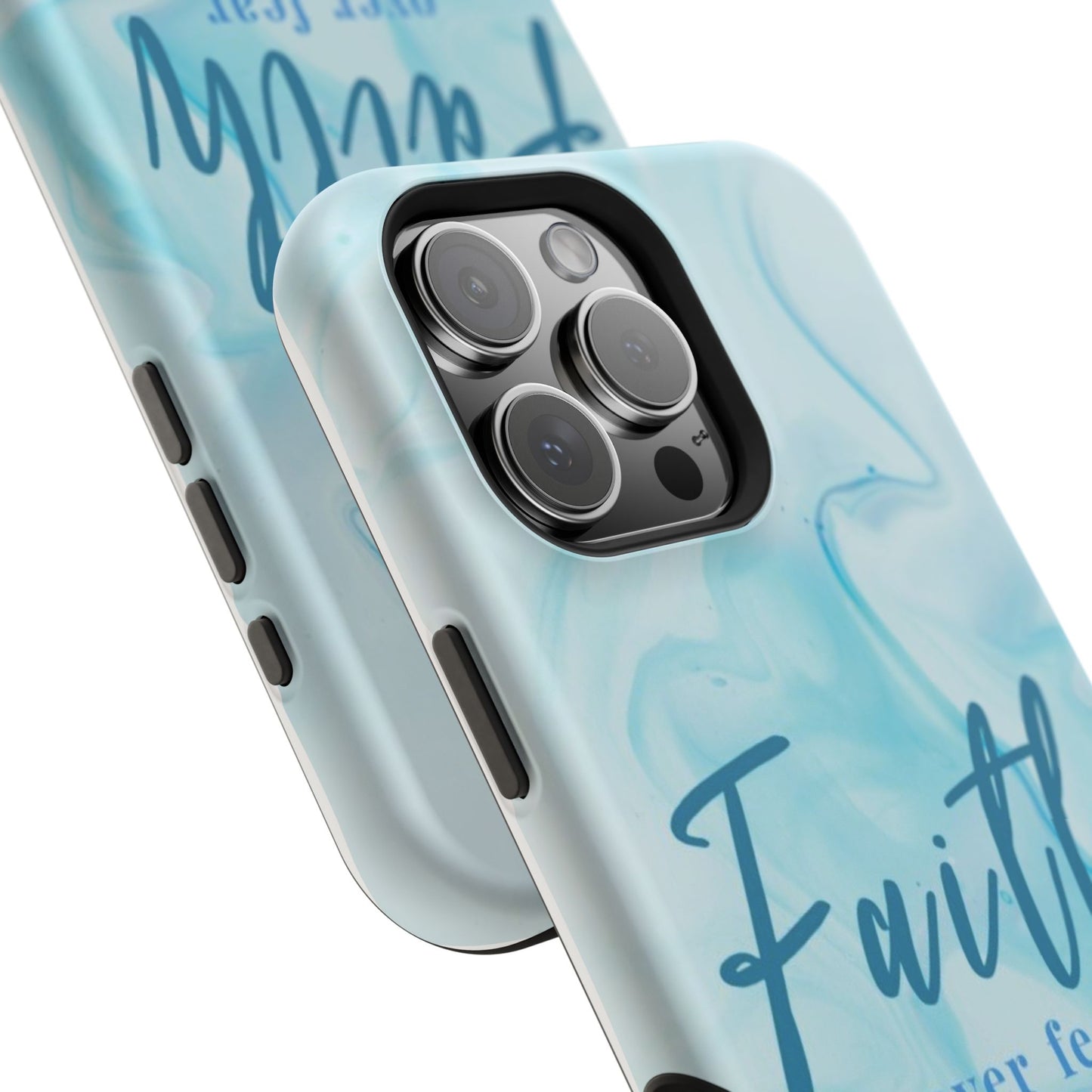 Faith Over Fear Magnetic Phone Case — Blue Marble Impact-Resistant Cover