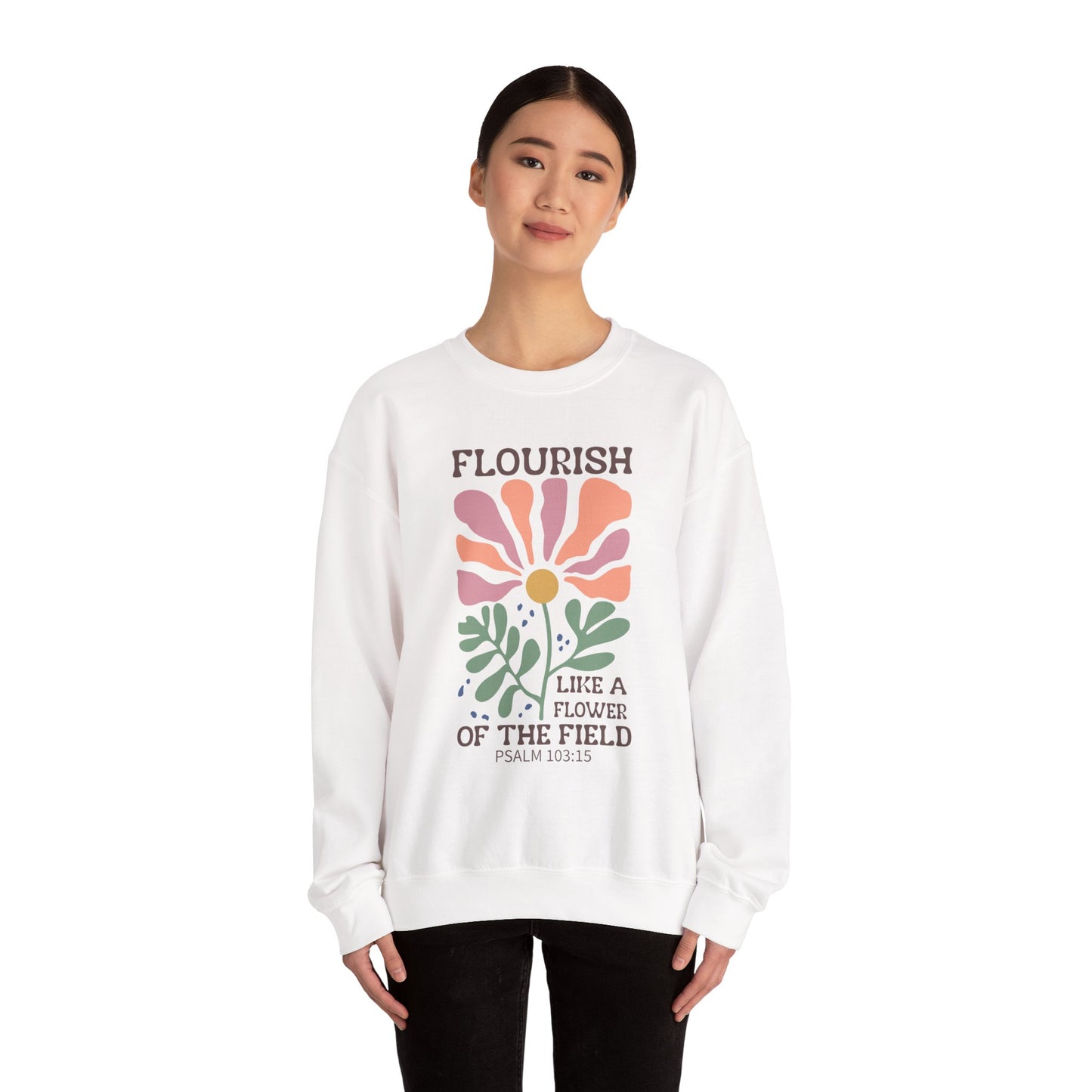Flourish Floral Psalm Crewneck Sweatshirt