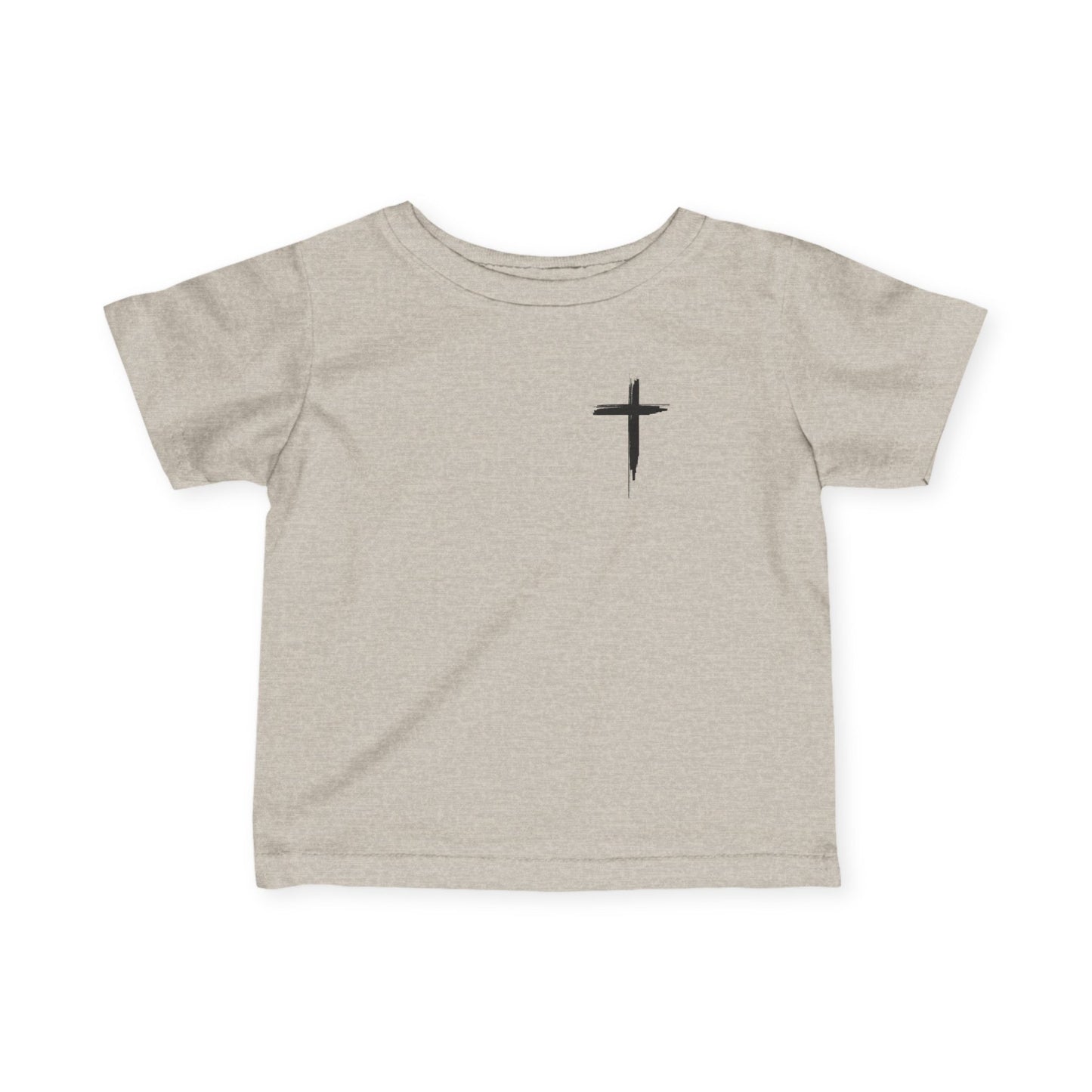 Infant Tee — Retro “Jesus Loves You” Baby T‑Shirt with Small Cross