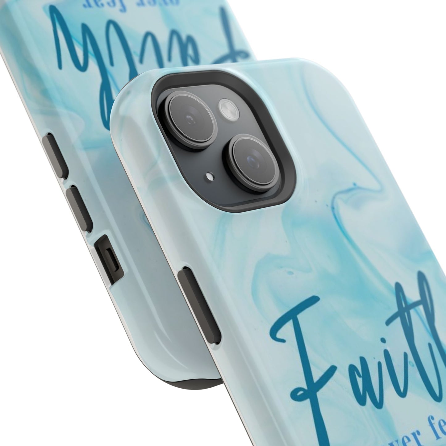 Faith Over Fear Magnetic Phone Case — Blue Marble Impact-Resistant Cover