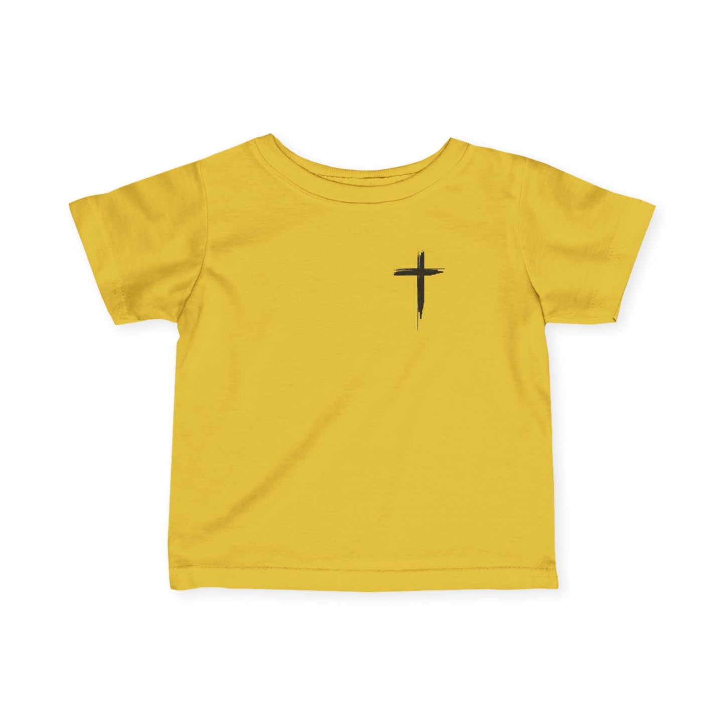 Infant Tee — Retro “Jesus Loves You” Baby T‑Shirt with Small Cross