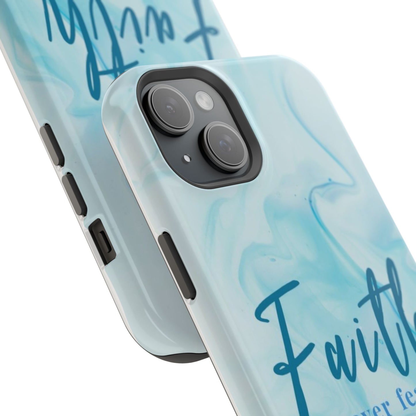 Faith Over Fear Magnetic Phone Case — Blue Marble Impact-Resistant Cover
