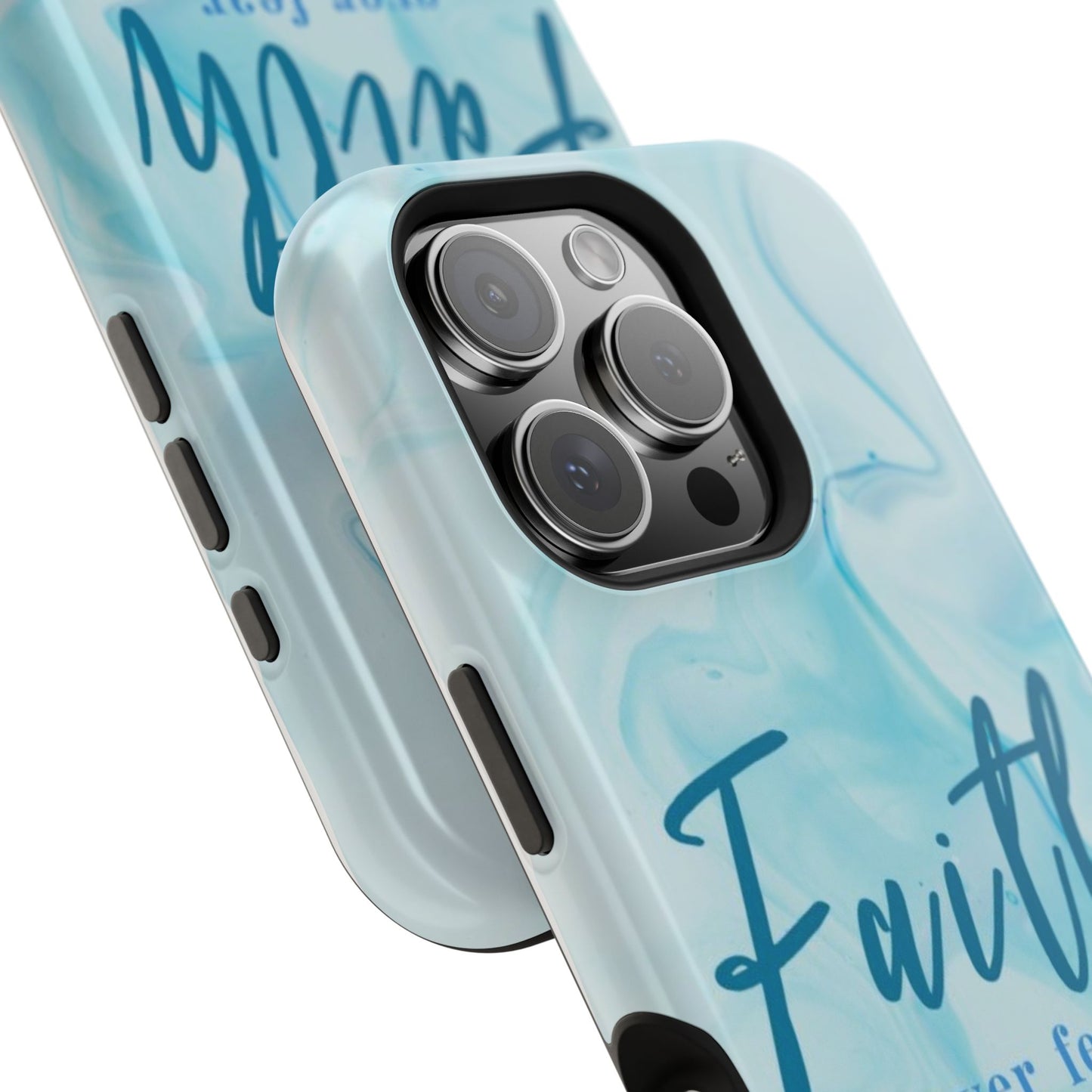 Faith Over Fear Magnetic Phone Case — Blue Marble Impact-Resistant Cover