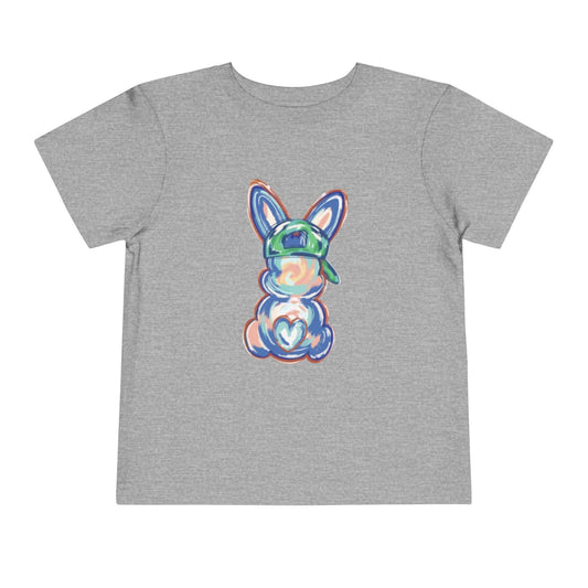 Toddler Bunny Tee — Colorful Pastel Bunny with Bandana