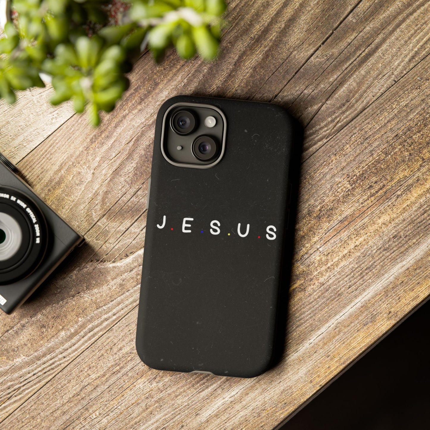 Jesus Typography Tough Phone Case — Minimal Black Christian Phone Cover