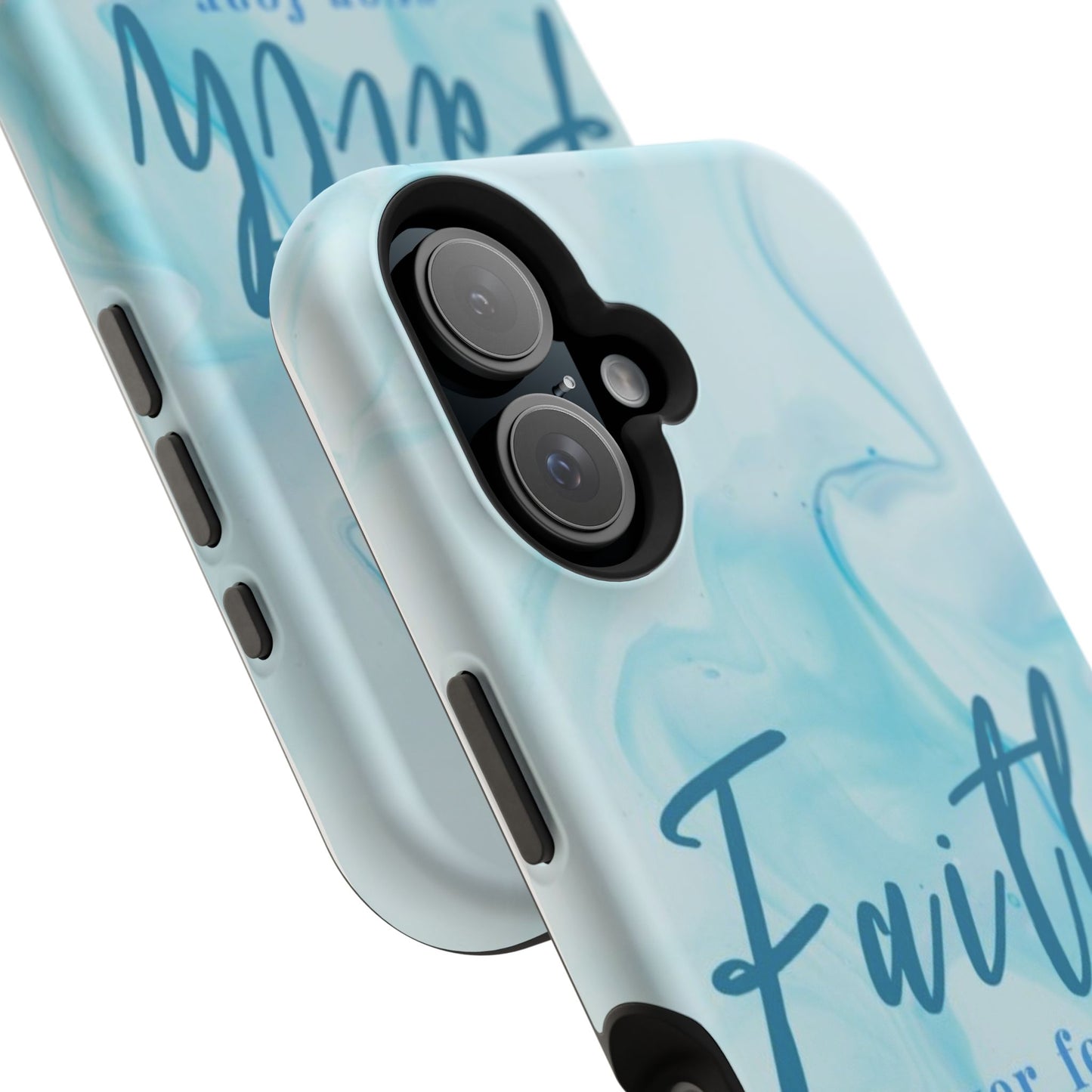 Faith Over Fear Magnetic Phone Case — Blue Marble Impact-Resistant Cover
