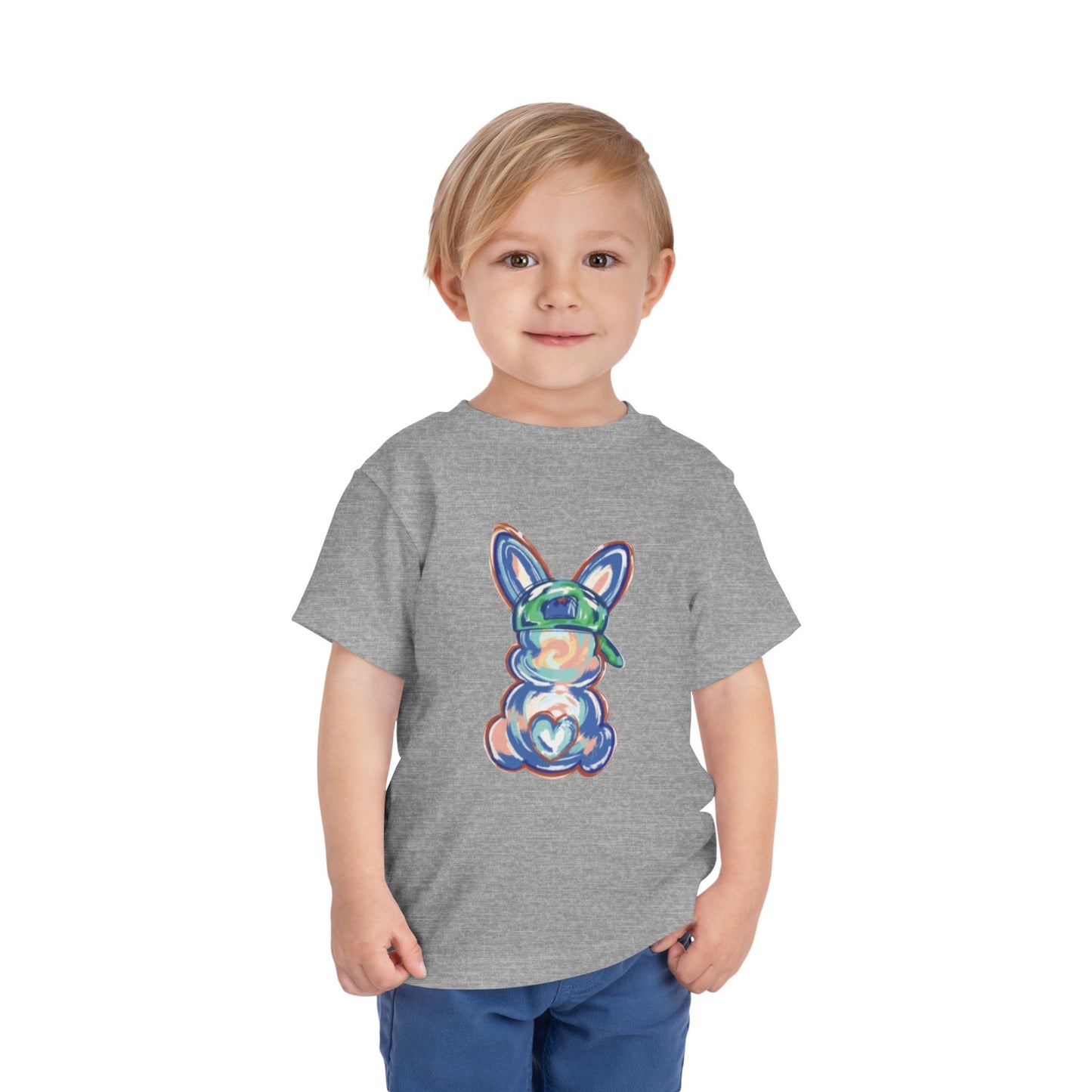 Toddler Bunny Tee — Colorful Pastel Bunny with Bandana