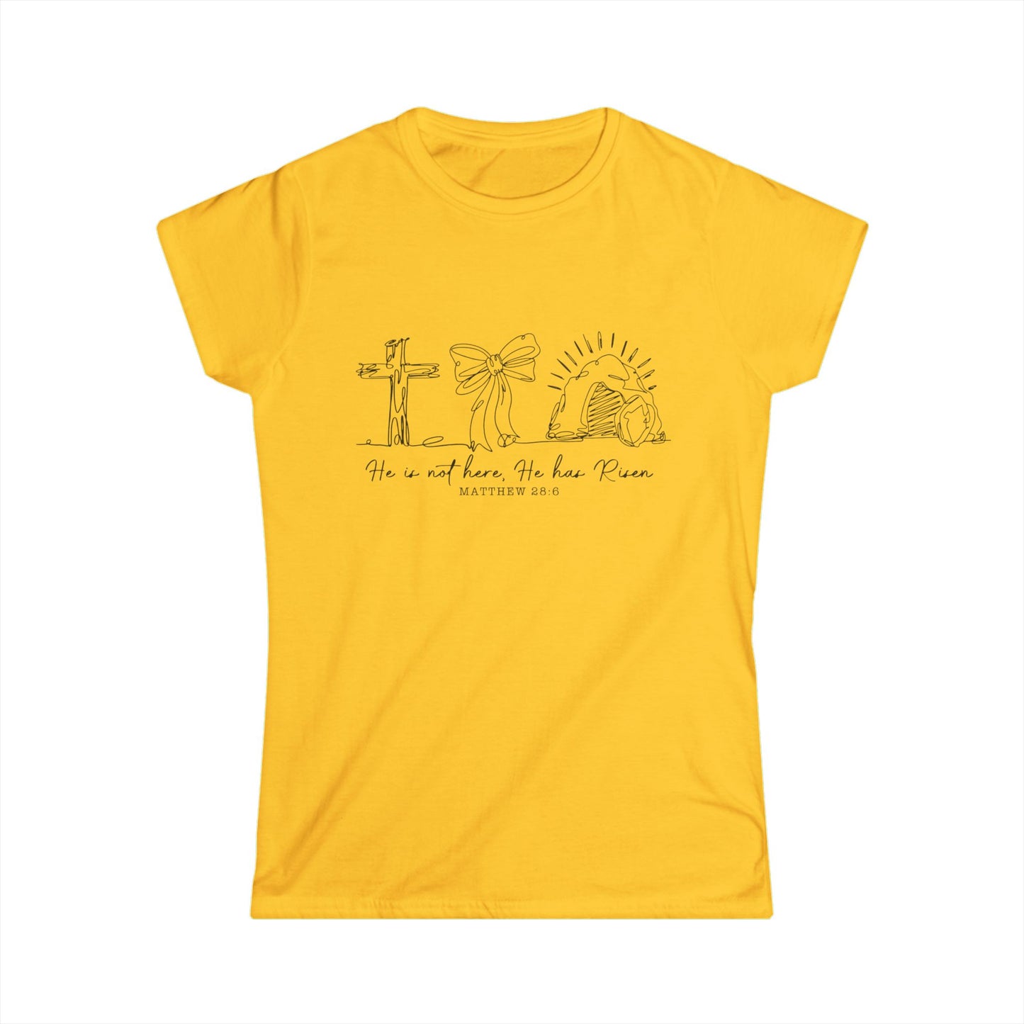 He Is Not Here Jesus Resurrection Women's Tee — Faith-Based Easter Shirt