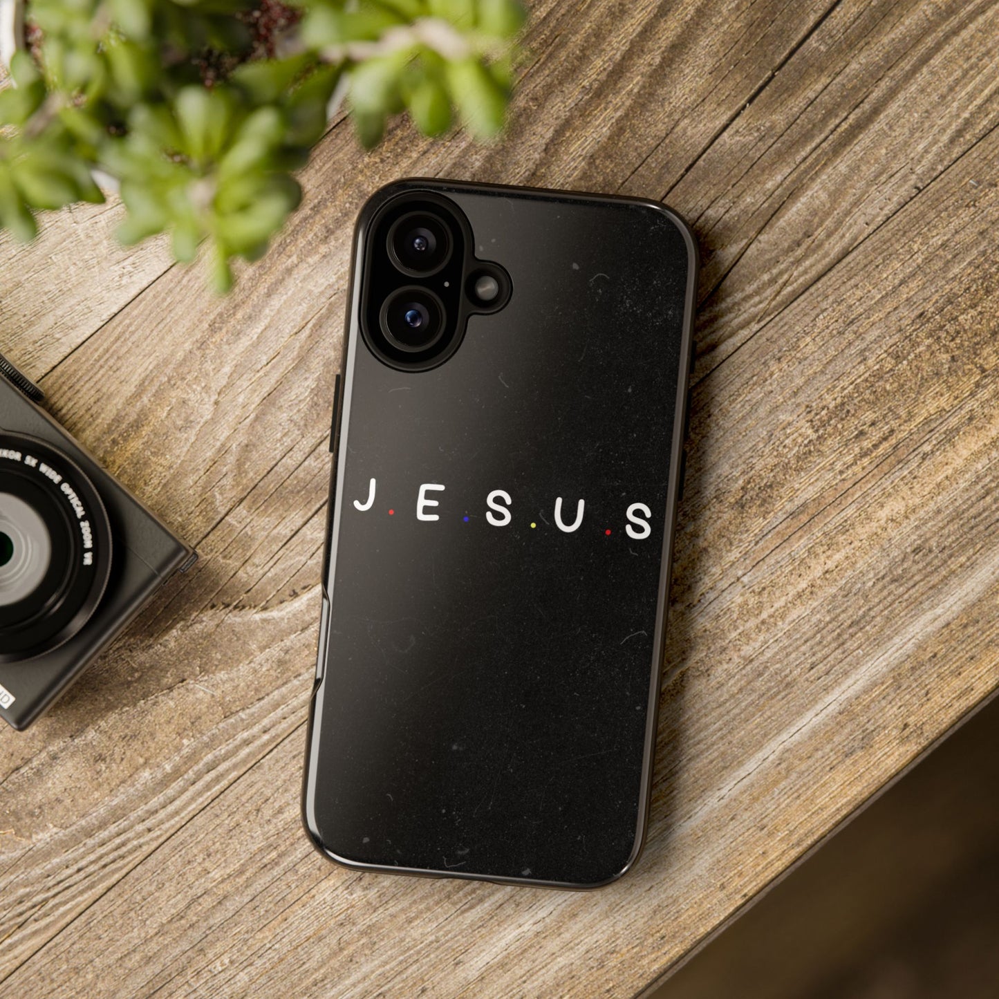 Jesus Typography Tough Phone Case — Minimal Black Christian Phone Cover