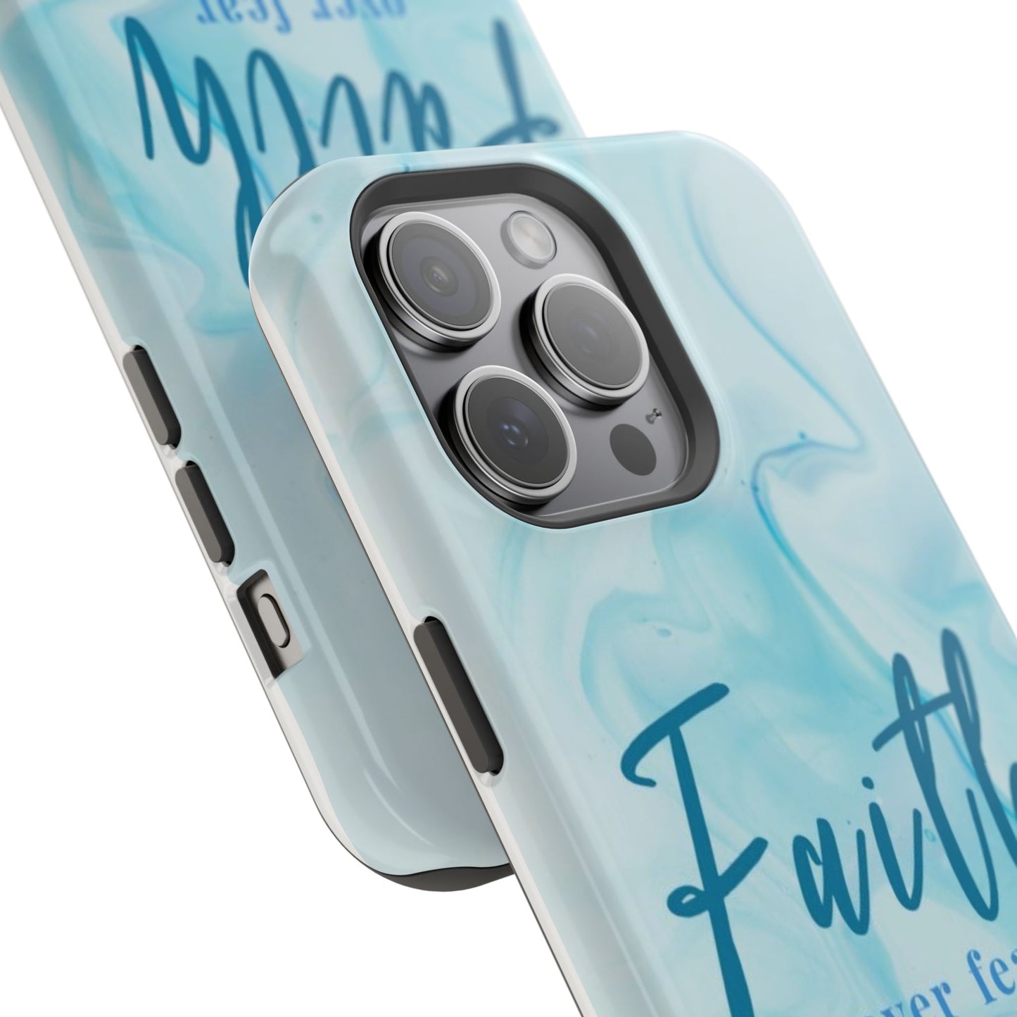 Faith Over Fear Magnetic Phone Case — Blue Marble Impact-Resistant Cover