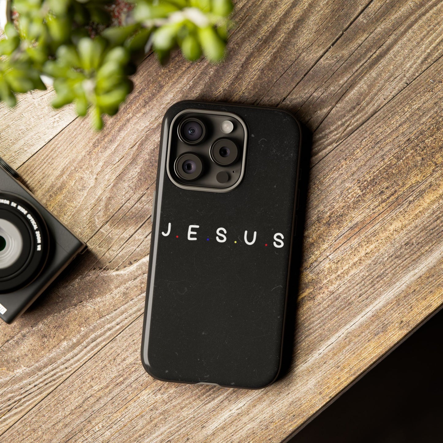 Jesus Typography Tough Phone Case — Minimal Black Christian Phone Cover