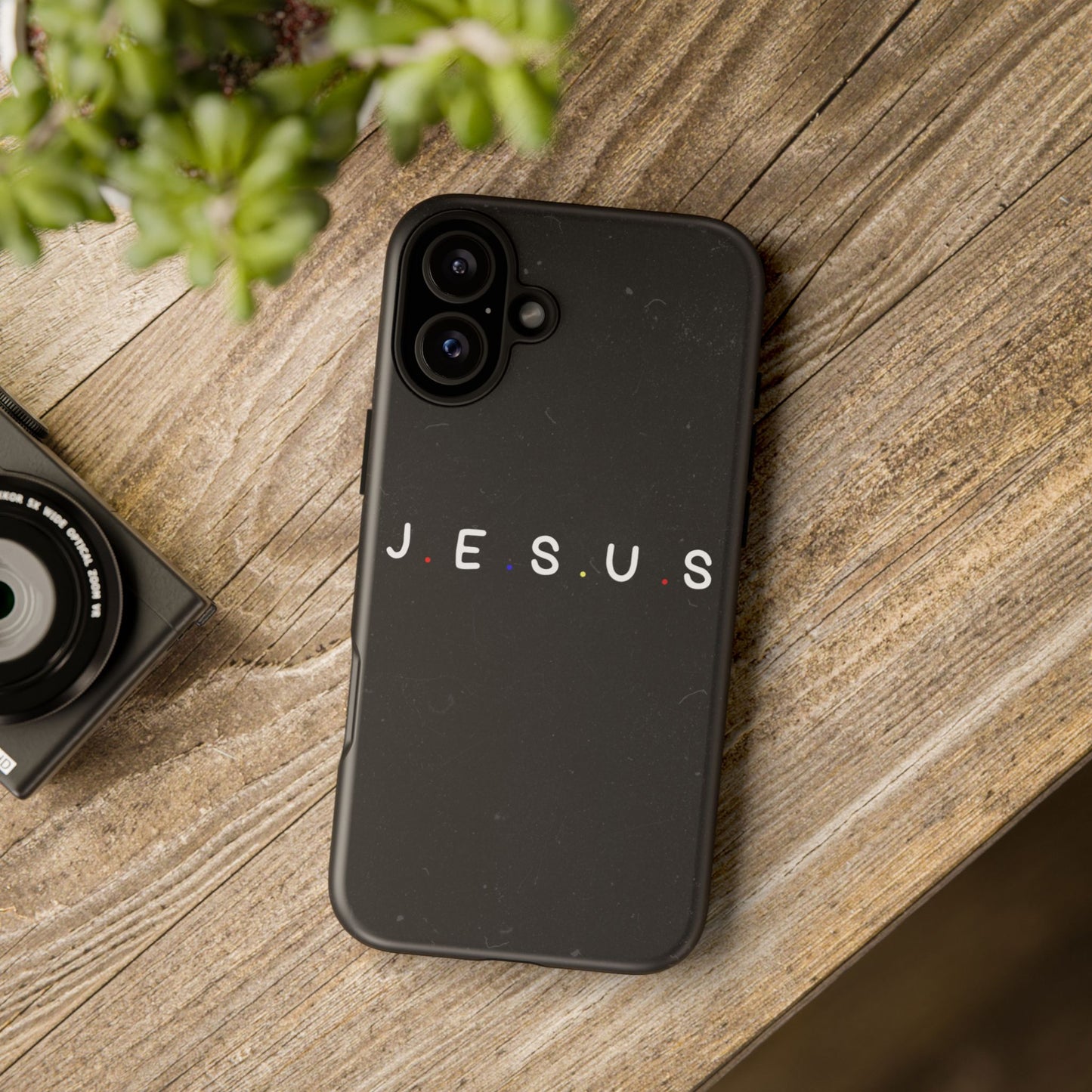 Jesus Typography Tough Phone Case — Minimal Black Christian Phone Cover