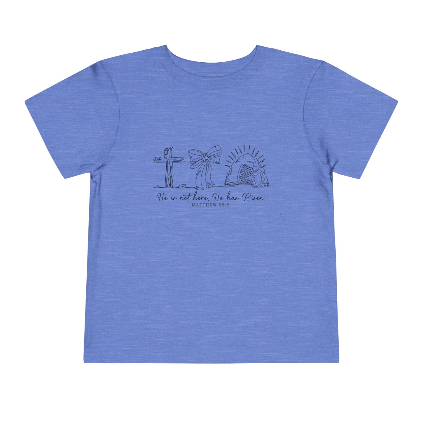 Toddler Tee — He Is Risen Easter Cross & Empty Tomb Christian Shirt