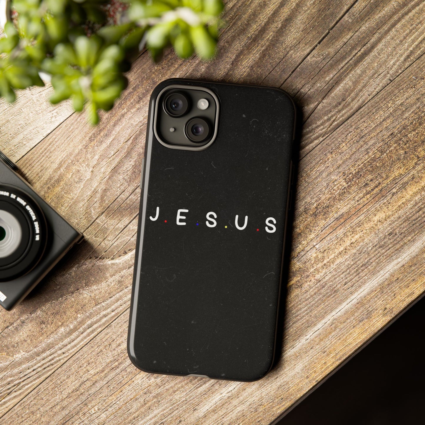 Jesus Typography Tough Phone Case — Minimal Black Christian Phone Cover