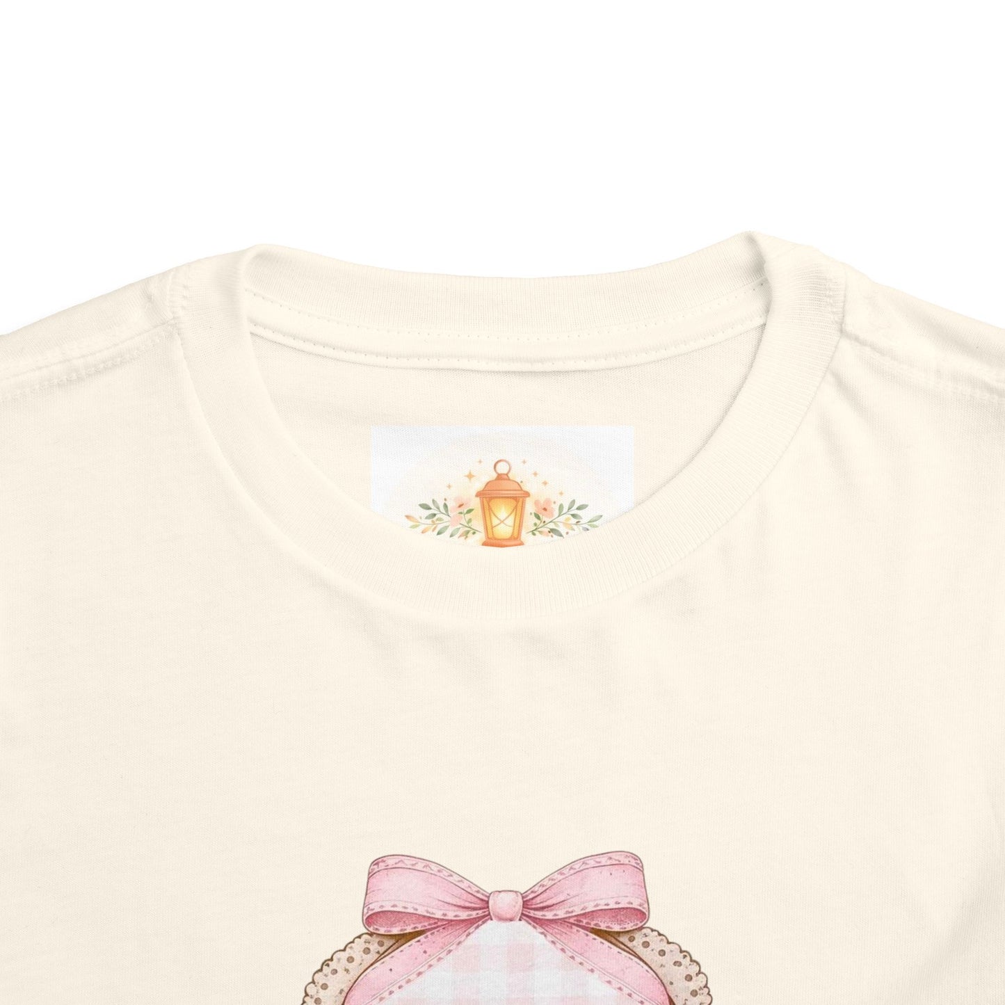 Toddler Tee — Pink Bow Cross & Bible Christian Easter Shirt