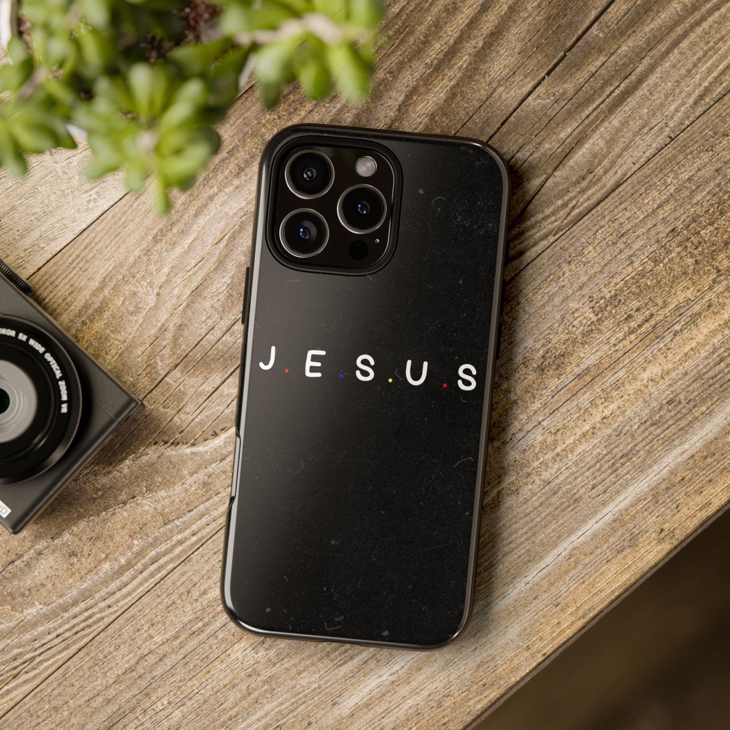 Jesus Typography Tough Phone Case — Minimal Black Christian Phone Cover