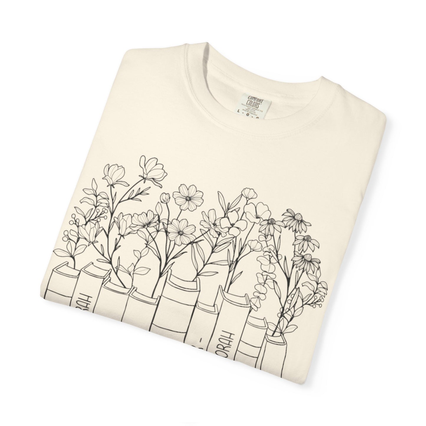 Women of the Bible T-Shirt — Floral Bible Spine Design