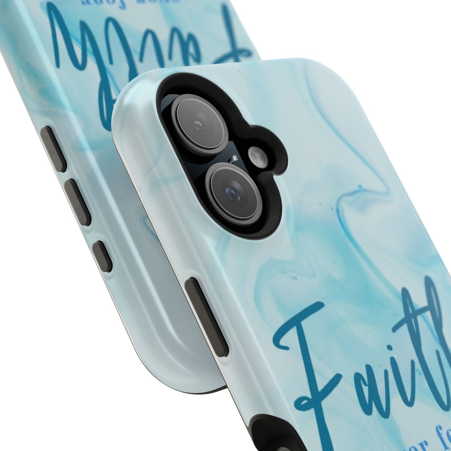 Faith Over Fear Magnetic Phone Case — Blue Marble Impact-Resistant Cover