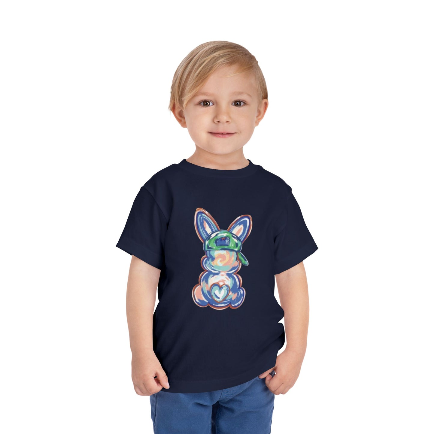 Toddler Bunny Tee — Colorful Pastel Bunny with Bandana